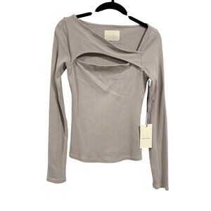 Citizens of Humanity Iris Long Sleeve Cut-Off Top in Greysmoke Size S NWT